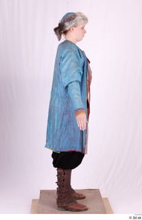  Photos Woman in Historical Dress 71 Historical clothing Rusian historic dress a poses blue Traditional jacket whole body 0008.jpg
